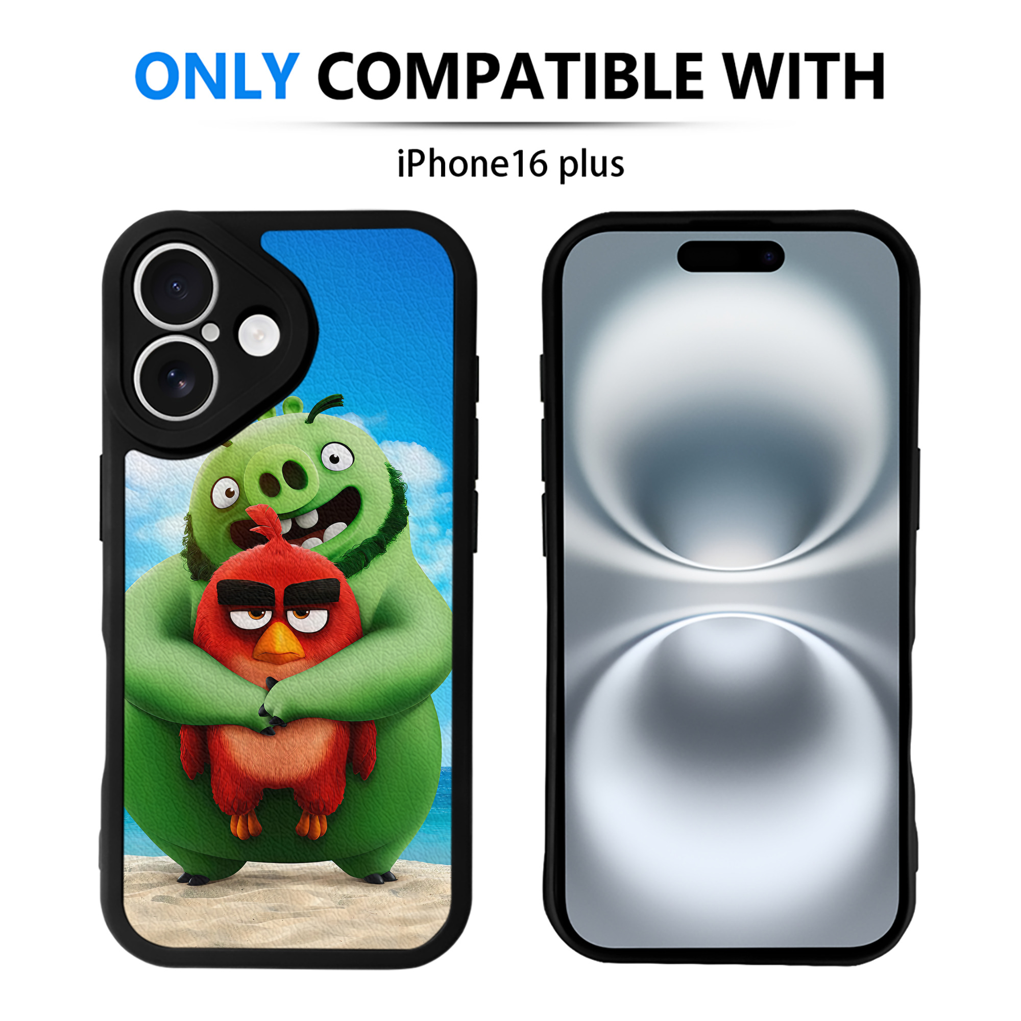 （画像用） Angry Birds アングリーバード 【iPhone 16シリーズ対応】シリコンスマホケース（レザー調） 材質：シリコン
